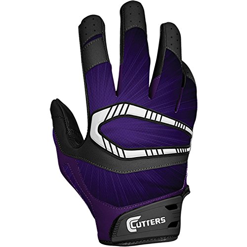 Cutters Gloves Youth REV Pro Receiver Glove (Pair), Purple, Small