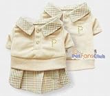 Pet Supplies : Fawn Checker Dog DRESS Small