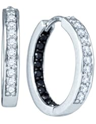 0.49CTW BLACK DIAMOND FASHION HOOPS