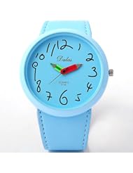 AMPM24 Fashion Light Blue Big Dial Pencil Pointer Girl Lady Quartz Leather Wrist Watch WAA179