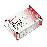 Paper Clip, #1, Good Gripping Action and Corrosion Resistance, Silver, 1 Box, 100/Box ACC72380