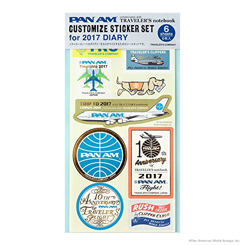 MIDORI Travelers Notebook Customized Sticker Set for 2017 DIARY PAN AM