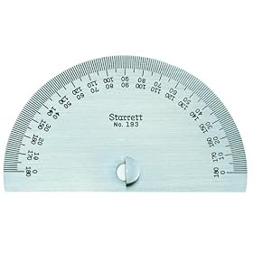 Starrett 193 Steel Protractor, 0-180 Degree Range