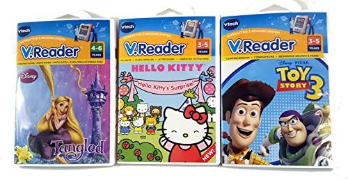V.Reader Vtech Bundle 3 pack e-reading Toy Story 3, Disney Tangled &amp; Hello Kitty