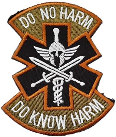 OYFF DO NO HARM DO KNOW HARM (Spartan) Morale Velcro Patch-White