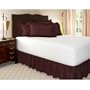 Twin Burgundy Ruffled Bed Skirt with 14" Drop