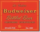 PERSONALIZED 16 Retro BUDWEISER PREFERRED Collectible Tin Bar Sign ANHEUSER-BUSCH LABEL
