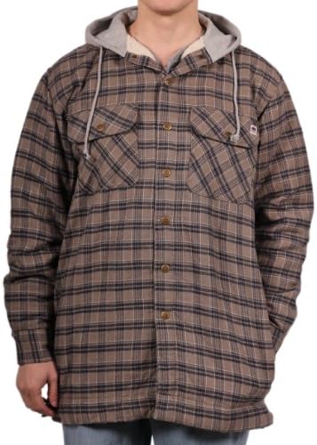 Farmall IH Men's Sherpa Lined Flannel Hoodie 3 Grey/Blue L