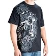 Joe Rocket Street Men's Short-Sleeve Fashion Shirt w/ Free B&F Heart Sticker Bundle - Black