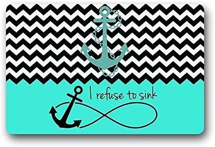 SHININGLY New Hot Wind Custom I Refuse To Sink Doormat Mat Rug Carpet For Living Room Non-Slip Rubber Indoor Outdoor Door Mats Rug