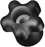 Innovative Components AN4C-5S221 1.38" Star knob thru hole 1/4-20 steel zinc insert black pp (Pack of 10)