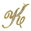 Gold Tone Initial Letter Brooch Pin - K - Ideal Gift For Mother, For Her, Birthday, Anniversary, Bridal, Wedding, Engagement