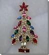 Christmas Tree Pin with Red Crystal Star B1U92