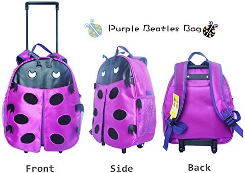 Btb Beetle Style Children School Backpack/shoulder Bag/student Trolley Bag(purple)