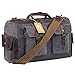 Overnight bag Canvas Genuine Leather Travel Duffel Bags for Men and Women Weekend (Grey)