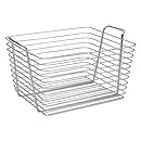 InterDesign Classico Wire Storage Organizer Basket for Bathroom, Bath Towels, Heath and Beauty Products - Large, Chrome