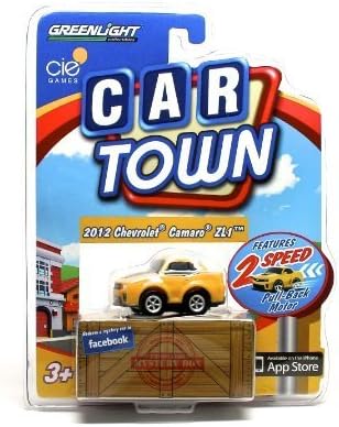2012 CHEVROLET CAMARO ZL1 (YELLOW) * 2 Speed Pull-Back Motor * 2013 Car Town Series 2 Greenlight Collectibles Vehicle by Car Town