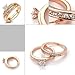 [Princess Series] Yoursfs Princess Cut 5mm Cubic Zirconia Wedding Engagement 2 Piece in 1 Ring 18k Rose Gold Plated Nickel Free
