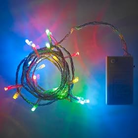 Fairy Lights Battery Operated, 20 Multi Coloured LED Static and Multi Action