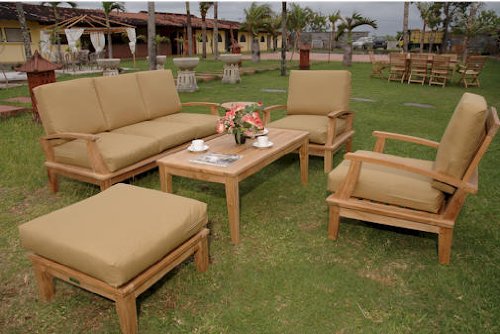 Brianna Armchair + Brianna Sofa + Brianna Rectangular Coffee Table + Brianna Ottoman by Anderson Teak product image
