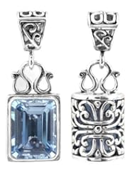 Sterling Silver Pendant with Blue Topaz