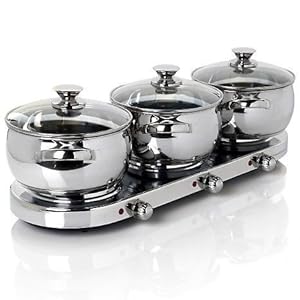 command performance stainless steel burner triple accents piece qt pans buffet amazon kitchen server ebay