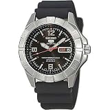 SEIKO 5 Men's Sport Automatic Black Dial Watch with Rubber Strap. Model: SNZD23K