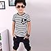 Gotd Boys Navy Striped T-shirt And Pants Suits with Anchor