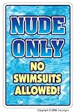 NUDE ONLY ~Parking Sign~ pool spa hot tub nudist