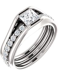 14K White Gold Princess Cut Diamond Ring -- LIFETIME WARRANTY