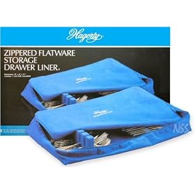 <b>Zippered Silver Storage Drawer Liner - Blue by Hagerty</b>