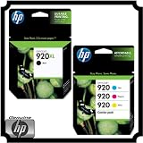 Genuine HP 920XL Black + 920 Regular Capacity Cyan, Magenta, Yellow