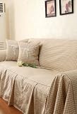 Vintage Style Grid Cotton&Linen Sofa Cover SC-32,one seat single chair