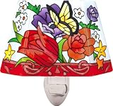 Joan Baker Designs NL949 4-1/2W by 3H Jewel Bouquet Art Glass Night Lighht