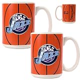 Utah Jazz NBA 2pc Ceramic Gameball Mug Set - Primary Logo