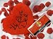 ## 66 Geschenkset: Herzkissen Ich liebe Dich, 100 gr. Schokolade Liebesmotiv, 100 St. Rosenblätter Ich liebe Dich