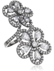 CZ by Kenneth Jay Lane 12 cttw Double Daisy Ring, Size 7