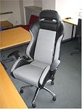 Kitchen & Housewares : Stylish Racing Car Office Seat - New - Faux Leather - Grey/Black!