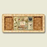 Serving Tray for appetizers ~ Lodge Collage ~ almost 16 inches long ~ bamboo ...