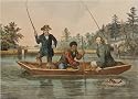 Catching A Trout - We Hab You Now Sar!. After Arthur Fitzwilliam Tait (1819-1905) art print 30x42 cm by Nathaniel Currier