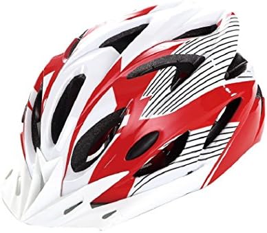 Red Safety Women Bike Helmet Cool Ultralight Adult Road Mountain Bike Cycling Helmet 56-63cm Head Circumference with Detachable White Visor