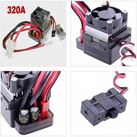 Targethobby High-Voltage Brushed ESC Speed Controller 320A Max 7.2V-16V for 1/10 1/8 1/18 RC Car Truck and Rc Boat