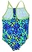 Speedo Girls One or Two Piece Sporty Swimsuit (12, Blue Green Geo Sport)