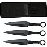 Set 3 Ninja Stealth Black Throwing Knives with nylon case