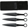 Set 3 Ninja Stealth Black Throwing Knives with Nylon Case