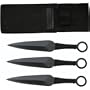 Set 3 Ninja Stealth Black Throwing Knives with Nylon Case