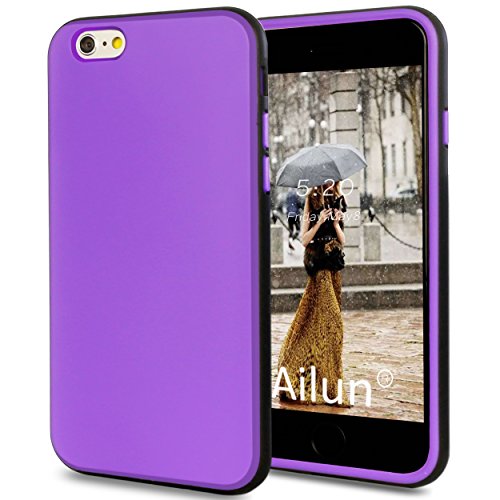 iPhone 6 Case,[4.7]by Ailun,Shock-Absorption Bumper,TPU Case,Anti-Scratch Contrast Color Back Cover,Siania Retail Package[Purple]