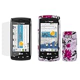 LG Ally VS740 Combo Red Flower on White Protective Case Faceplate Cover + L ....