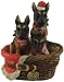2.75 American Kennel Club German Shepherds in a Basket Dog Christmas Figure