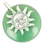 Positive Energy Happy Sun Money Amulet Aventurine Silver Pendant